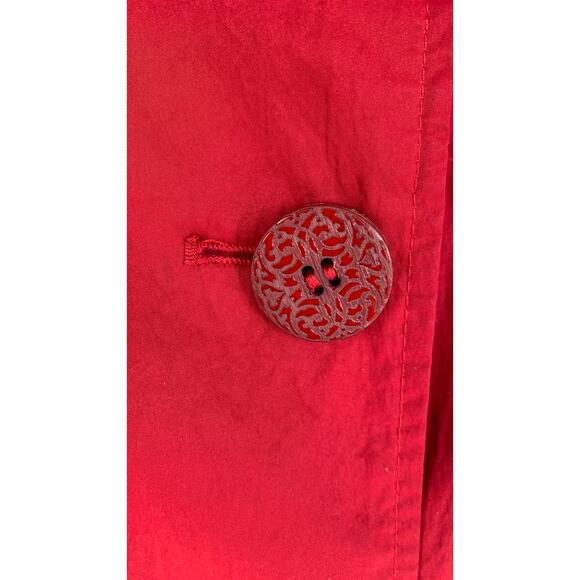 Elie Tahari Double Breasted Trench Coat Jacket Womens Small Red - Picture 5 of 12